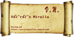Vörös Mirella névjegykártya