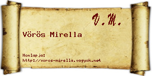 Vörös Mirella névjegykártya
